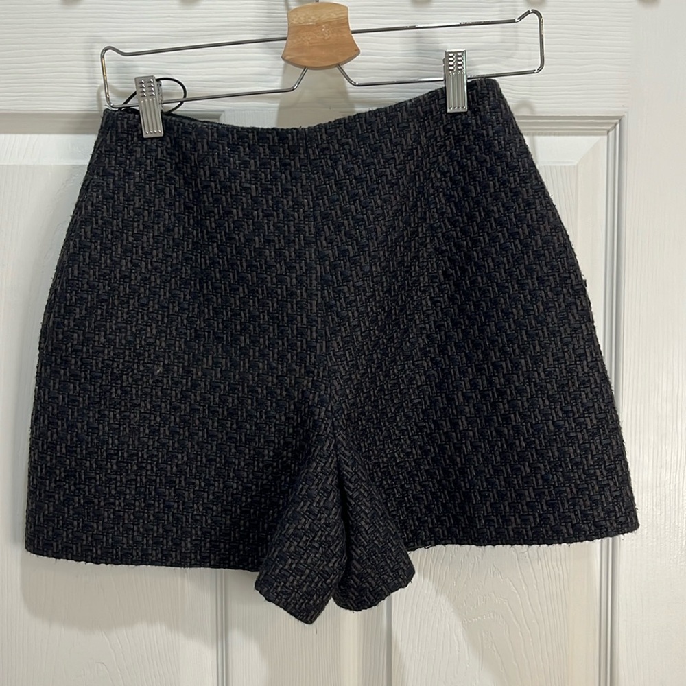 Carven Black Tweed Shorts